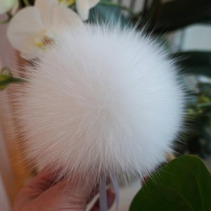 Pom pom di pelliccia vera, Pom pom di pelliccia, Pom pom di pelliccia per cappello, Pom pom di pelliccia, Pom pom di volpe artica, Pom pom staccabile, Palla di pelliccia, Pom pom soffice
