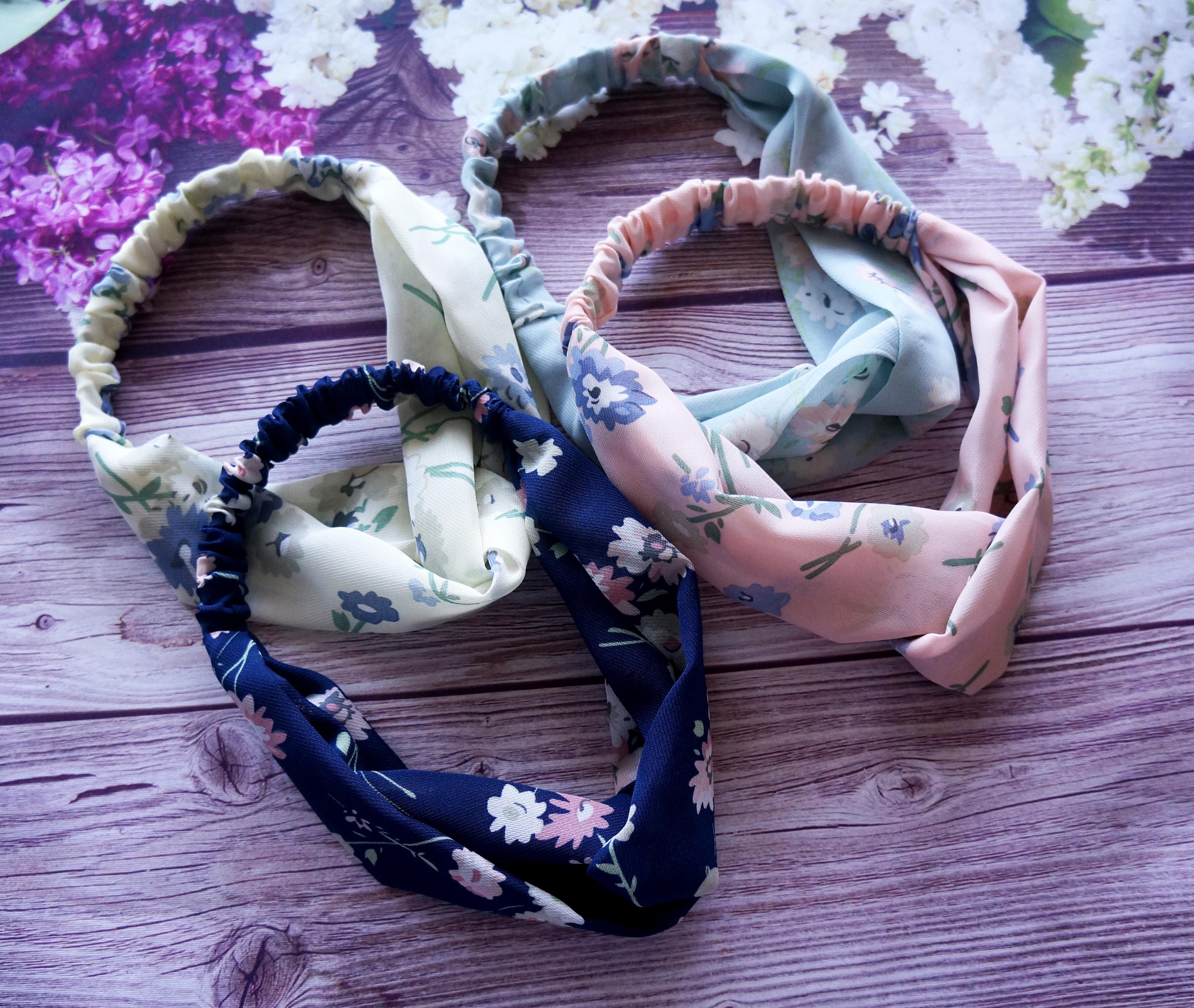 satin headband, floral headband, stretch headband, headbands for women, twisted knot, turban style, hair accessories, gift for her