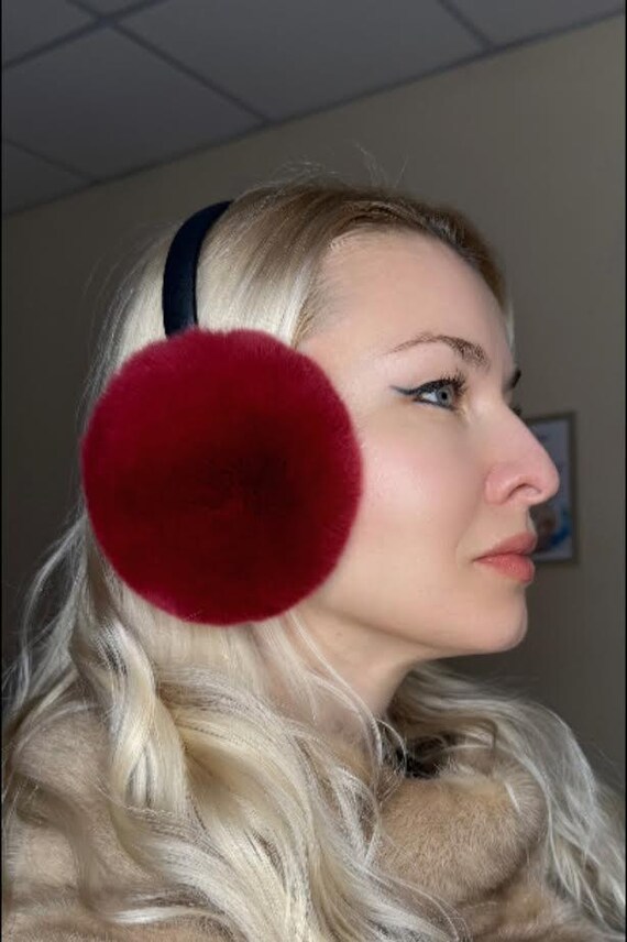 Plush Burgundy Women\'s Ear Muffs - Soft Faux Fur My Accessories faux fur ear muffs in burgundy | ASOS main image 4