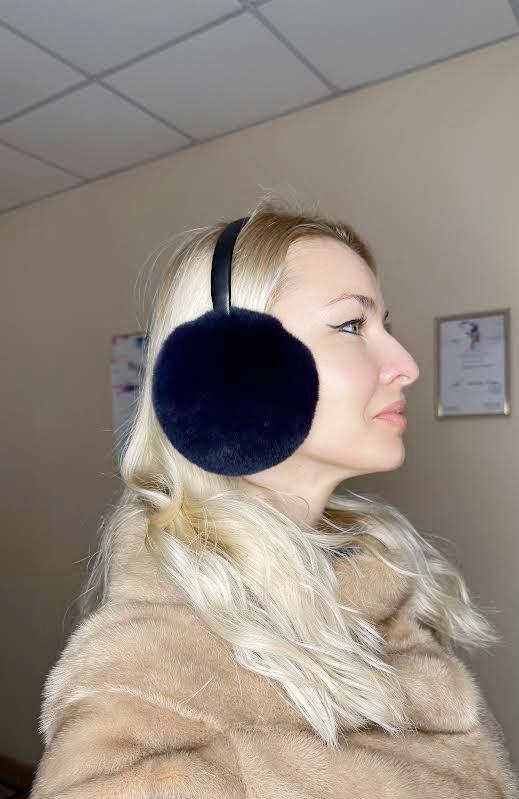 real fur earmuffs, rex rabbit earmuffs, earmuffs fur blue, fluffy ear muffs, ear Warmers, earmuffs women, christmas gift, gift for her