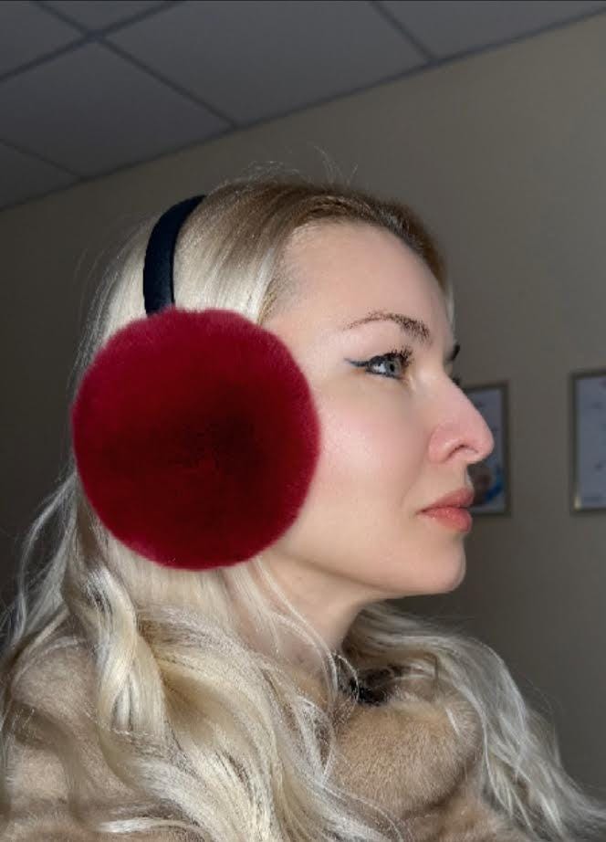 小物 Chapeau d' O Rex Fake Fur Earmuff Burgundy Rex Rabbit Fur Earmuffs: Fluffy Winter Ear Warmers - Etsy