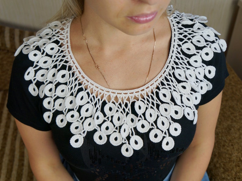 Crochet Collars Knitted Detachable Collar Hand Made Collar | Etsy