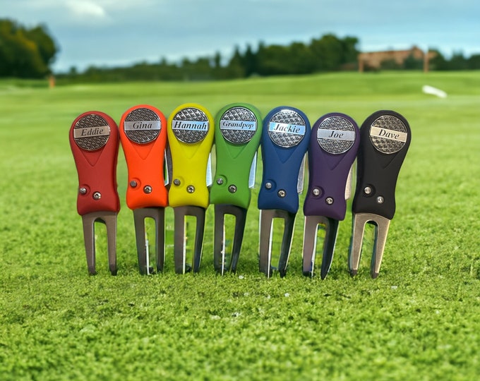 Personalized Golf Ball Marker with Magnetic Divot Tool