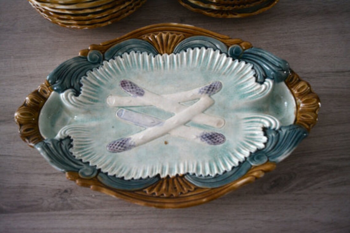 Asparagus Server Asparagus Platter Asparagus Plates French Etsy
