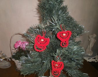 Ornaments decorations Christmas tree red cotton