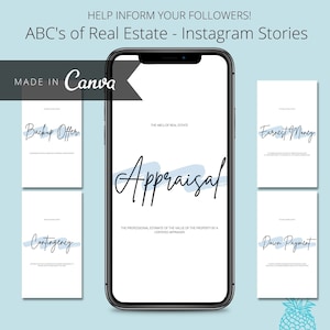 EDITABLE Real Estate Instagram Stories | ABC's Of Real Estate | Realtor Canva Template