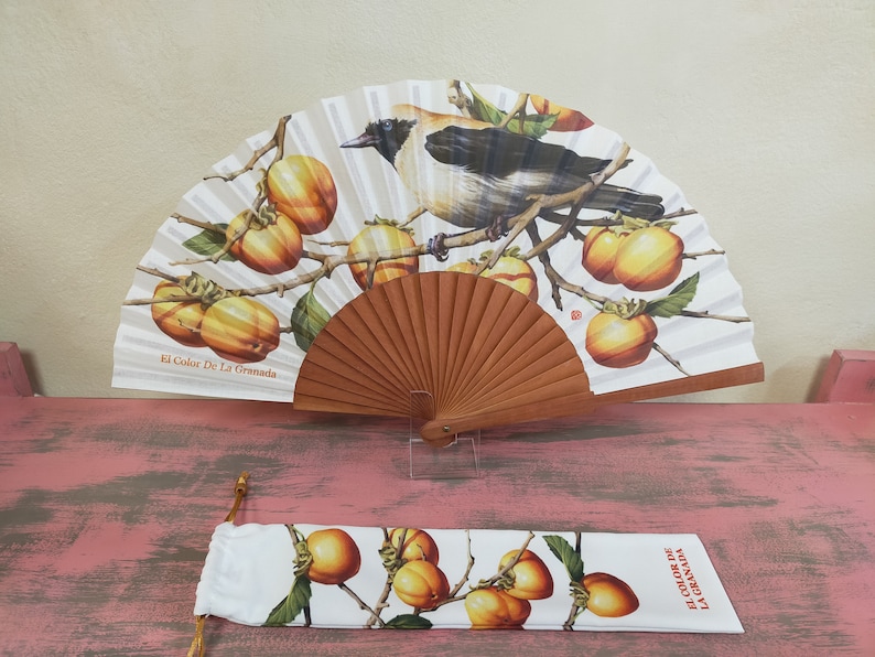 Spanish Hand Fan with Persimmons