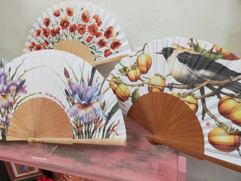 Spanish Hand Fan with Persimmons