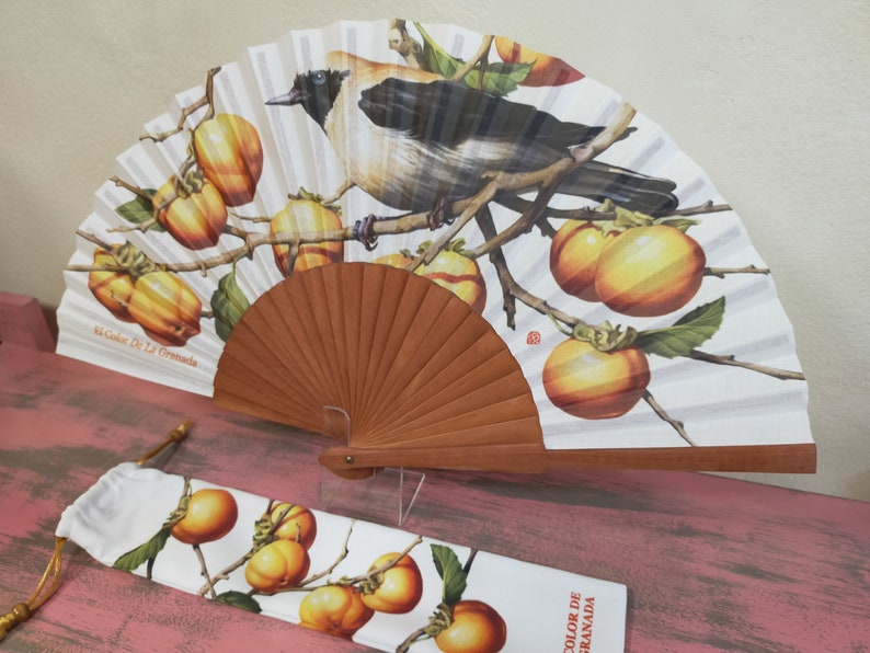 Spanish Hand Fan with Persimmons