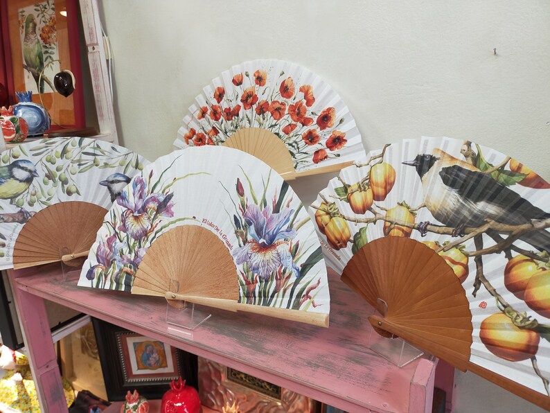 Spanish Hand Fan with Persimmons