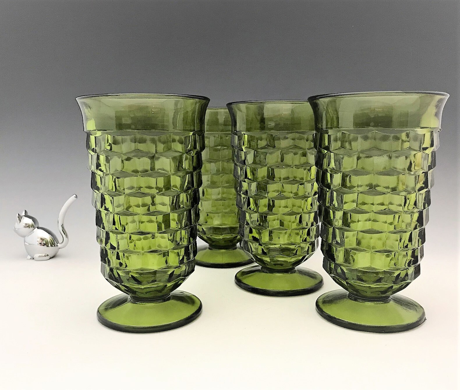 Indiana Glass Whitehall Pattern Iced Tea Glasses Set of 4