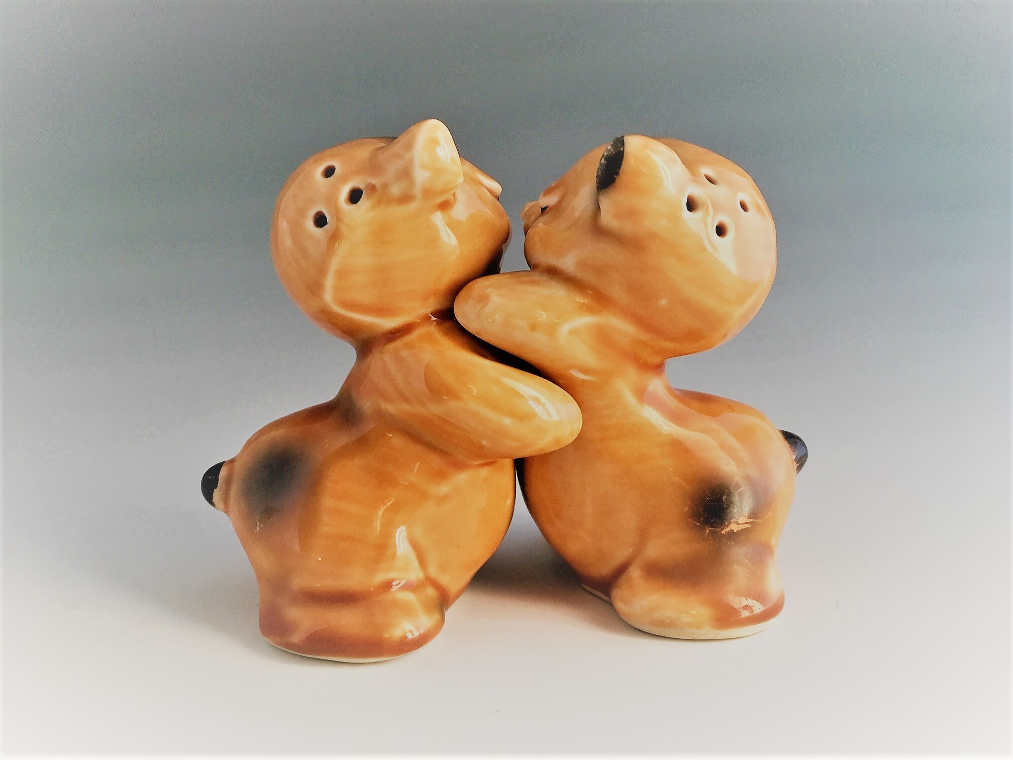 Vintage Van Tellingen Hugging Bears Salt and Pepper Shakers Mid