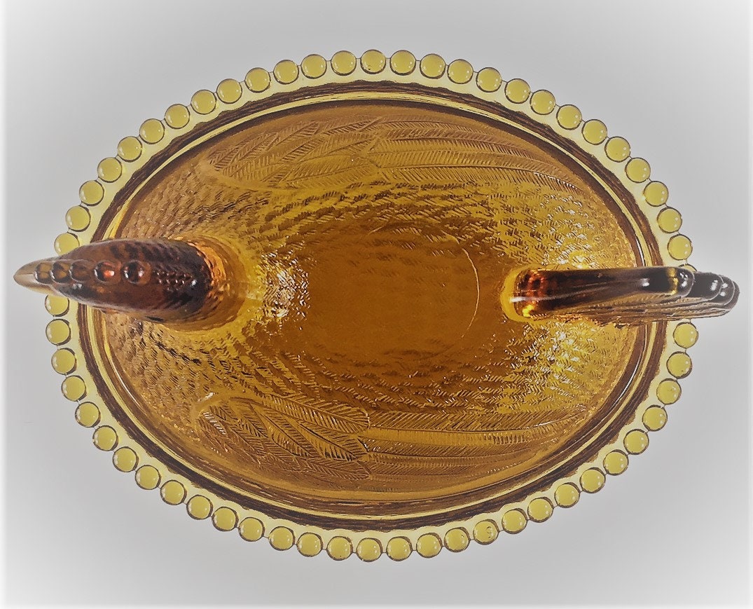 Vintage Amber Chicken Hen on Nest Indiana Glass Chicken Candy Dish/Bowl