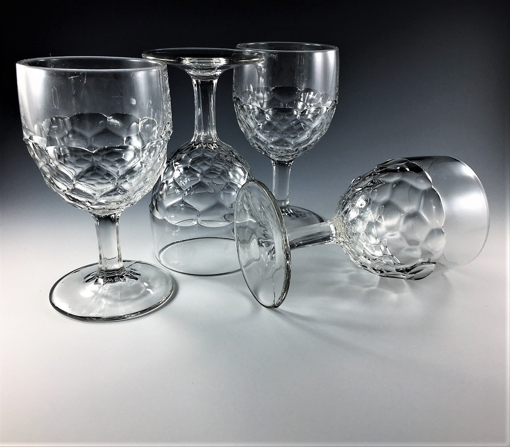 Set of 4 EAPG Goblets Pattern Early American Pattern