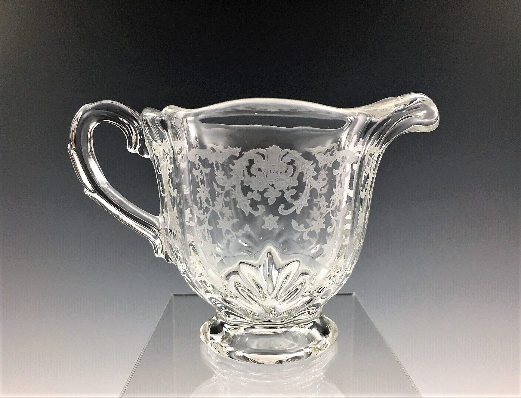 Fostoria Navarre Pattern Breakfast Set Creamer and Open Sugar Bowl