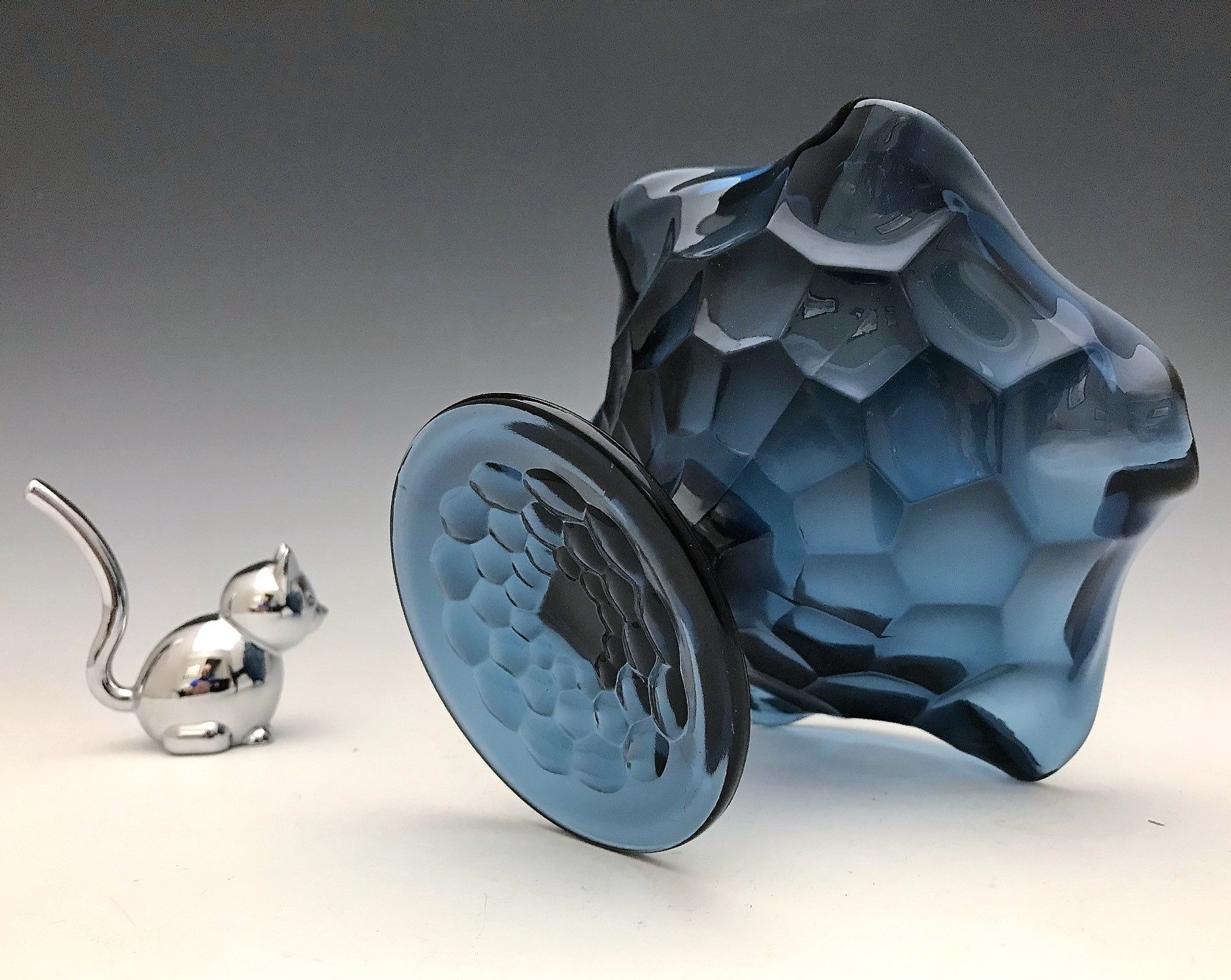 Viking 7806 Compote in Charcoal Blue Hard to Find