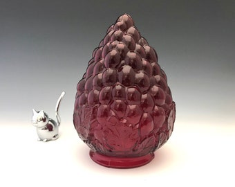 Phoenix Glass Ruby Red Lamp Shade/Globe With Grape Motif