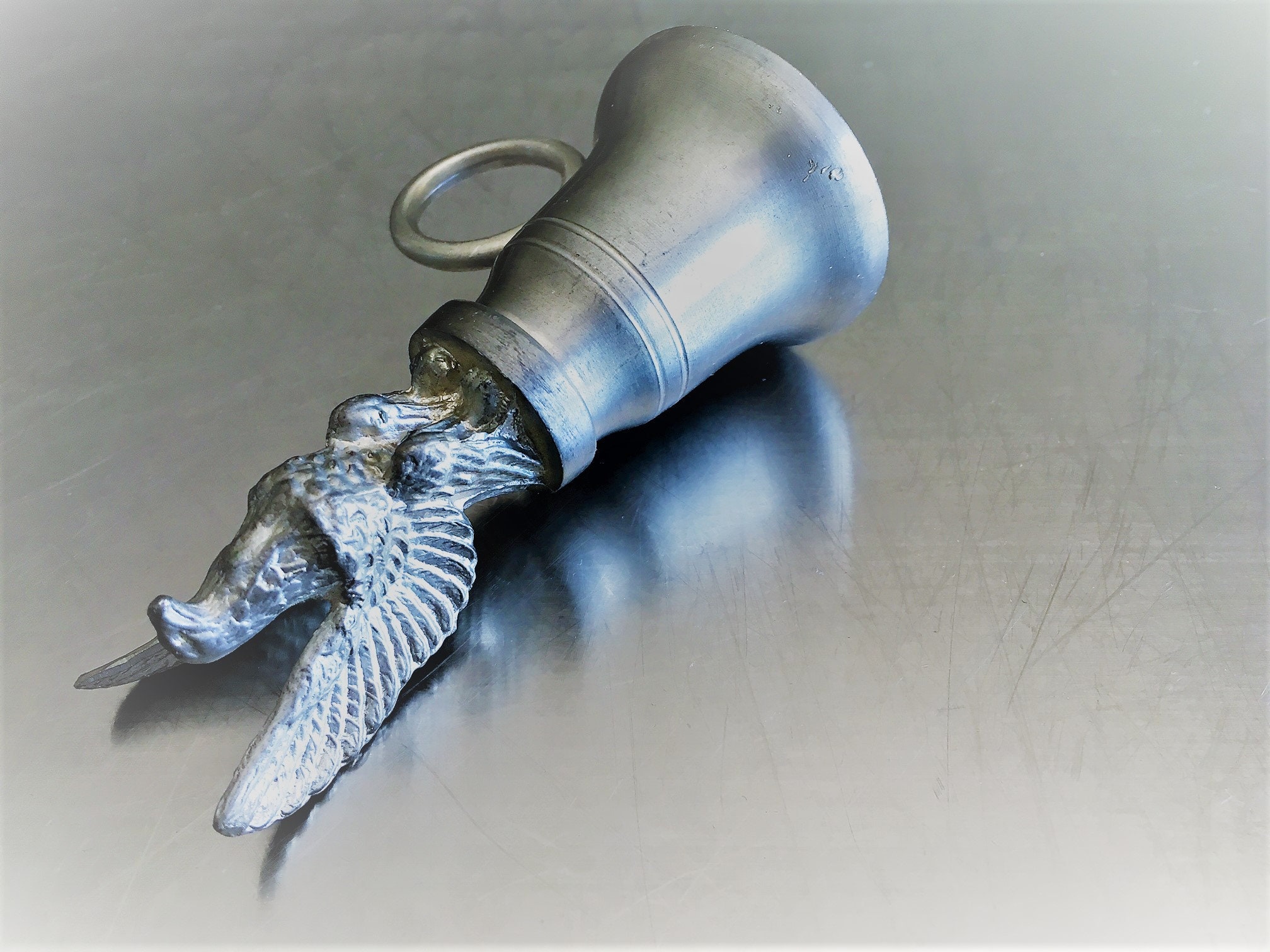 Vintage Pewter Candler Snuffer Lights Out Uh Huh Eagle Candle Dimmer