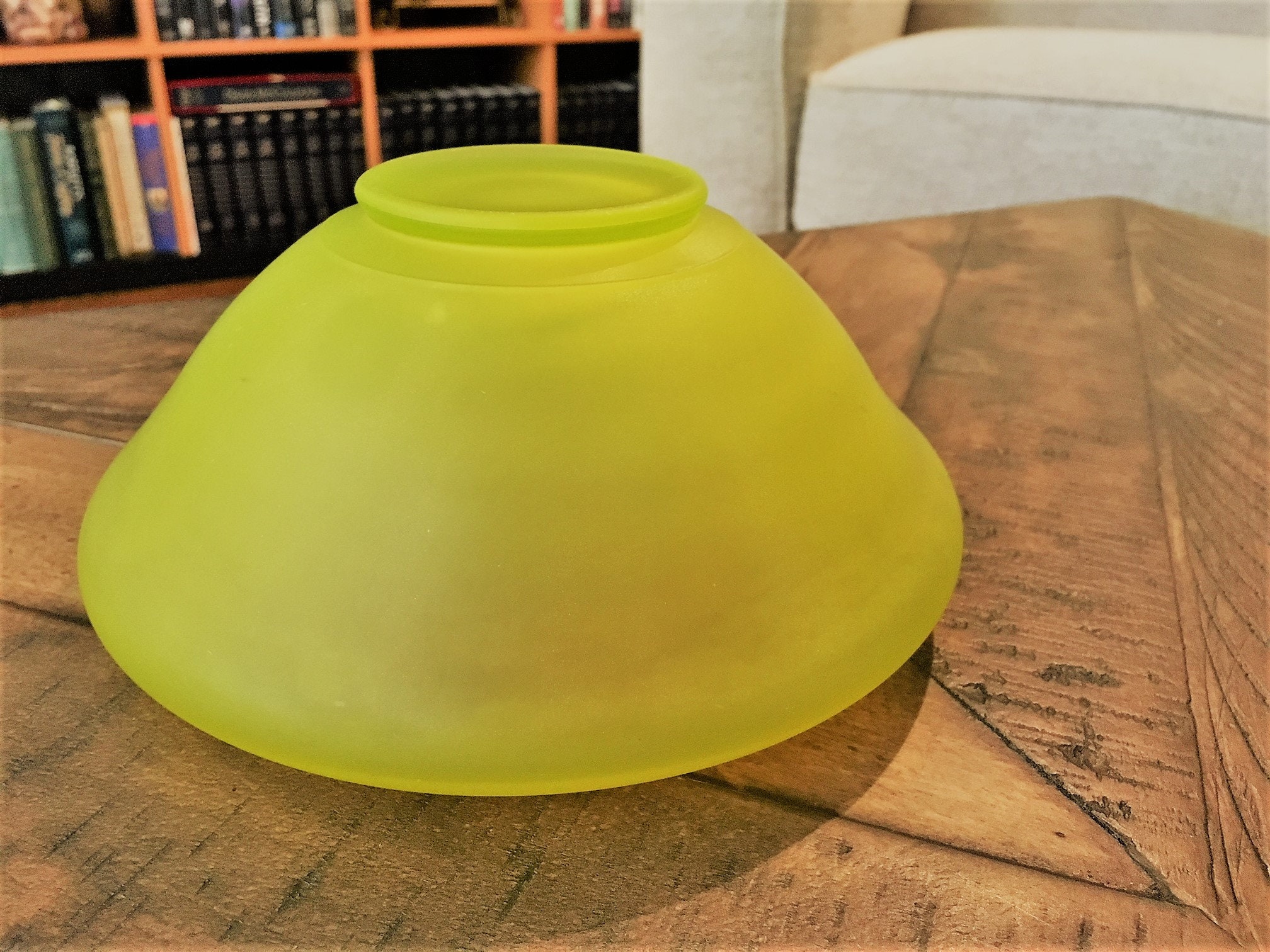 Vintage Vaseline Glass Vase Tiffin Canary Satin Satin Bowl Art