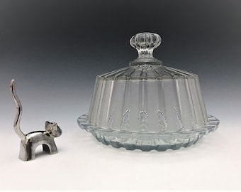 EAPG Covered Butter Dish - Bakewell, Pears and Company - English Pattern - AKA Ribbon - Early American Pattern Glass - Circa 1877