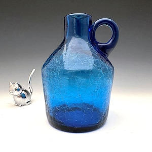 Viking Epic No. 7256 Jug - Blue Crackle Glass