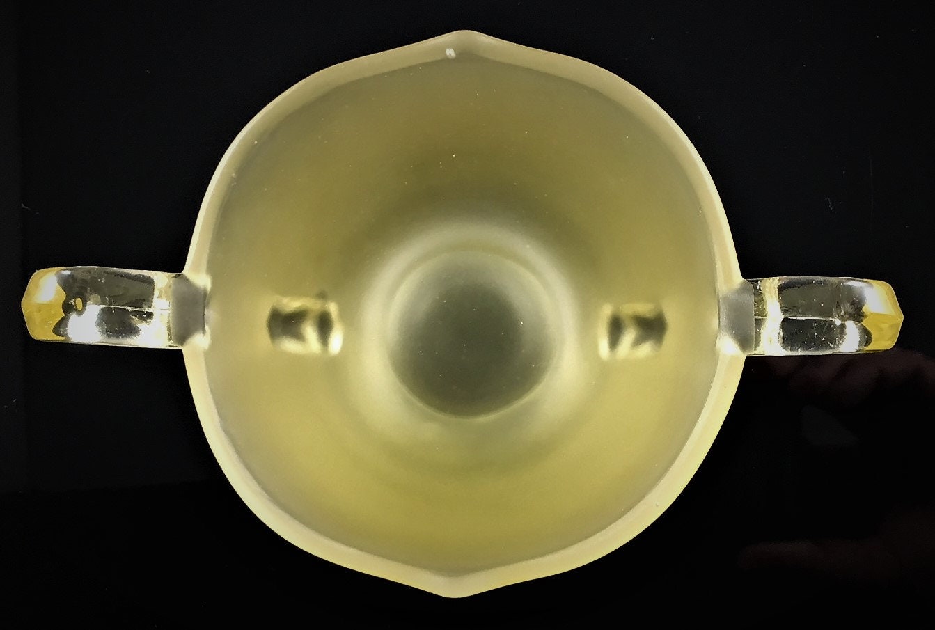 Depression Glass Open Sugar Bowl Lancaster 879 Sugar Satin Topaz