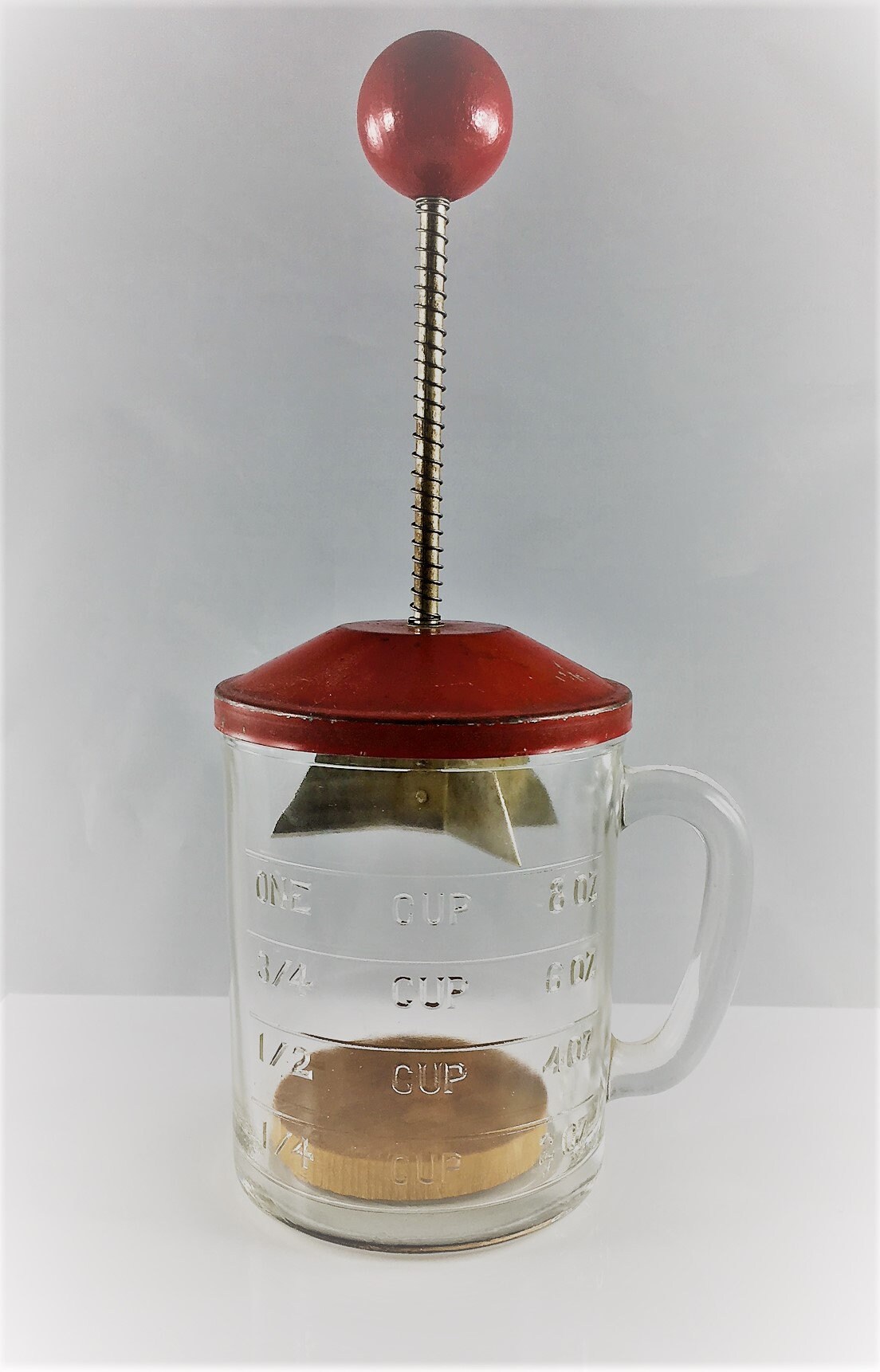 Mid Century Hazel Atlas Glass Chopper and Measuring Cup Vintage