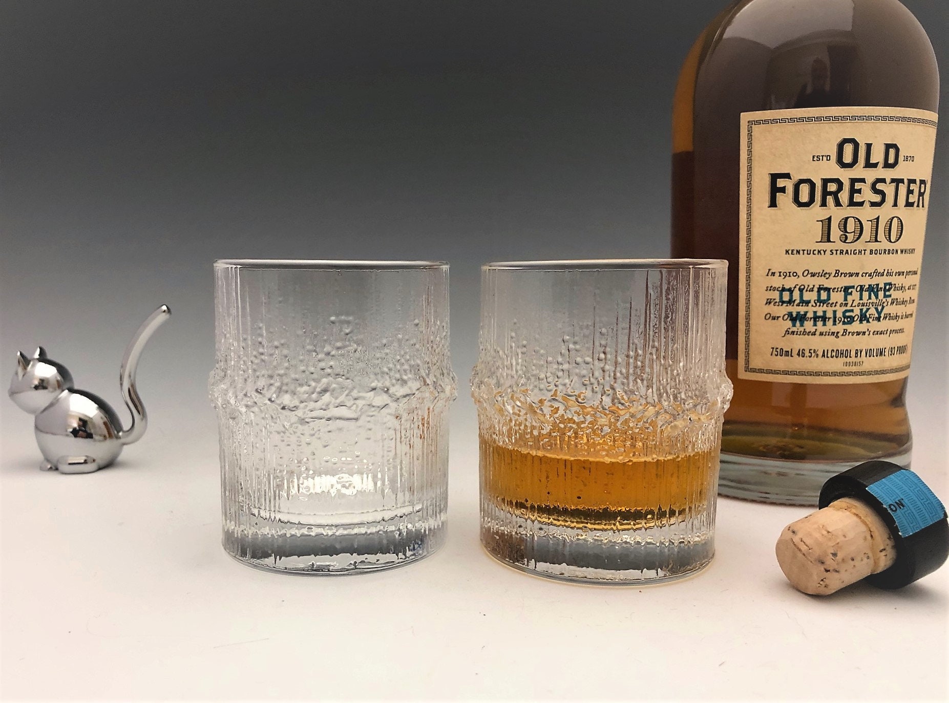 Iittala Niva Old Fashioned Glasses Set of Two Vintage Scandinavian