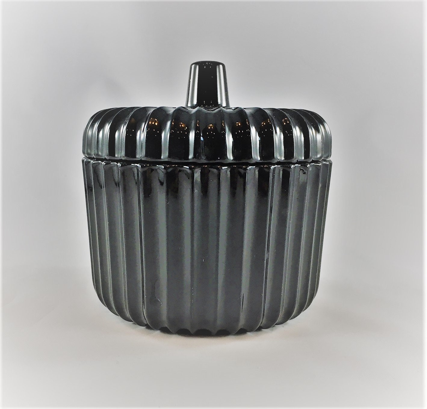 Vintage Black Glass Mustard Dish Black Amethyst Glass Jam or Jelly