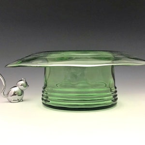 Heisey #2516 Circle Pair Floral Bowl in Moongleam