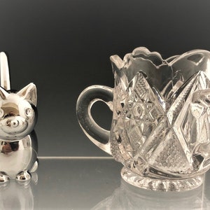 EAPG Three-Handled Toothpick Holder - U.S. Glass Company - No. 15055 Minnesota Pattern - AKA Muchness - Early American Pattern Glass - 1898