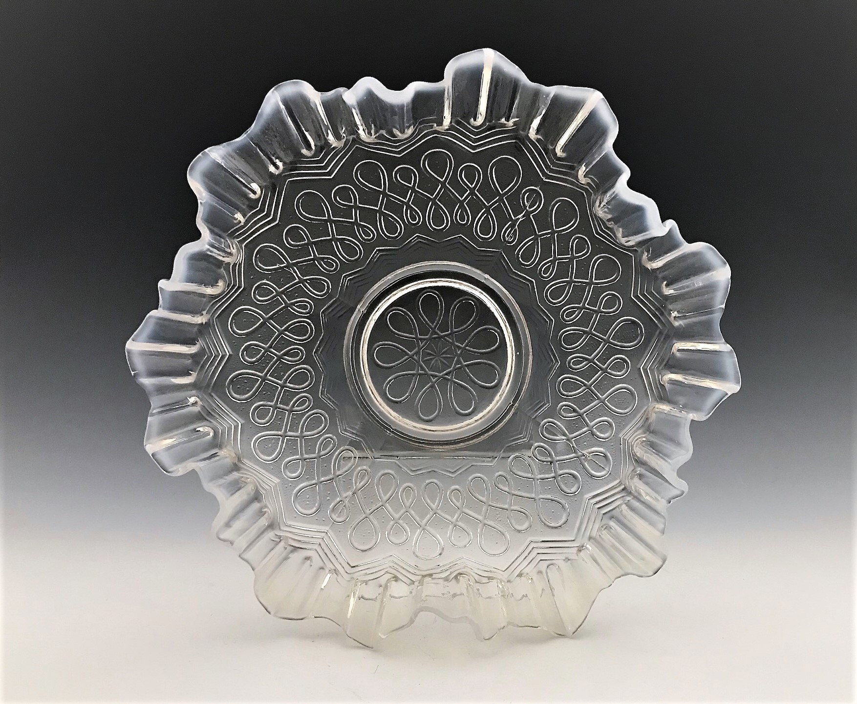 EAPG Crimped Bowl Jefferson Glass Company No. 247 (OMN) AKA Many