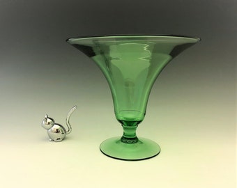 Fostoria #2292 Flared Vase - Depression Era Elegant Glass Vase - Uranium Glass Vase