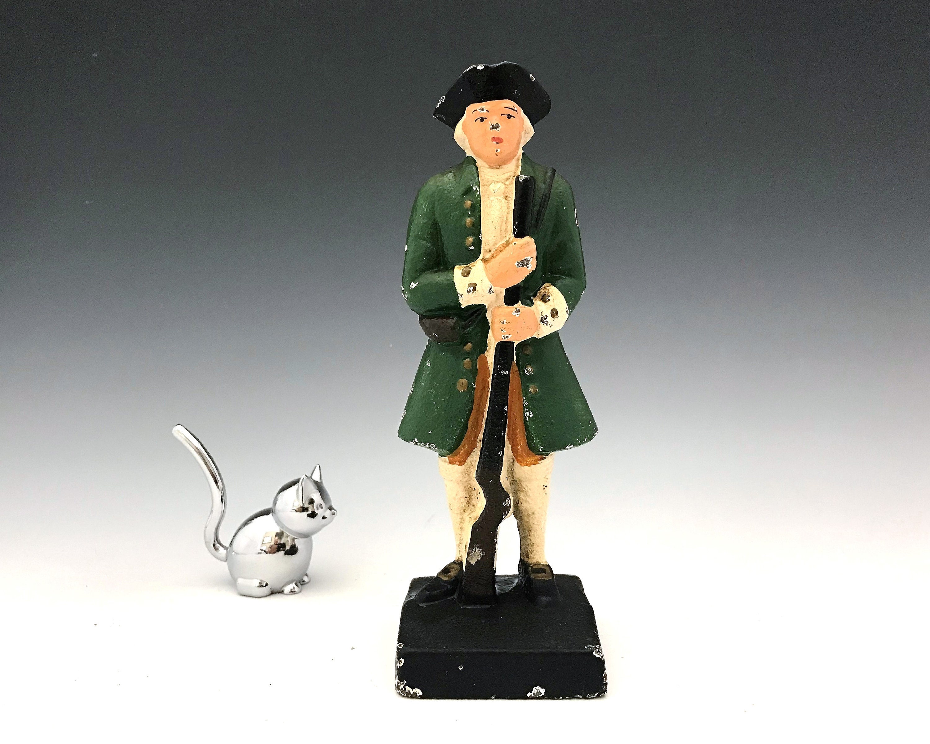 Cast Iron Colonial Soldier Bookend or Doorstop Revolutionary War