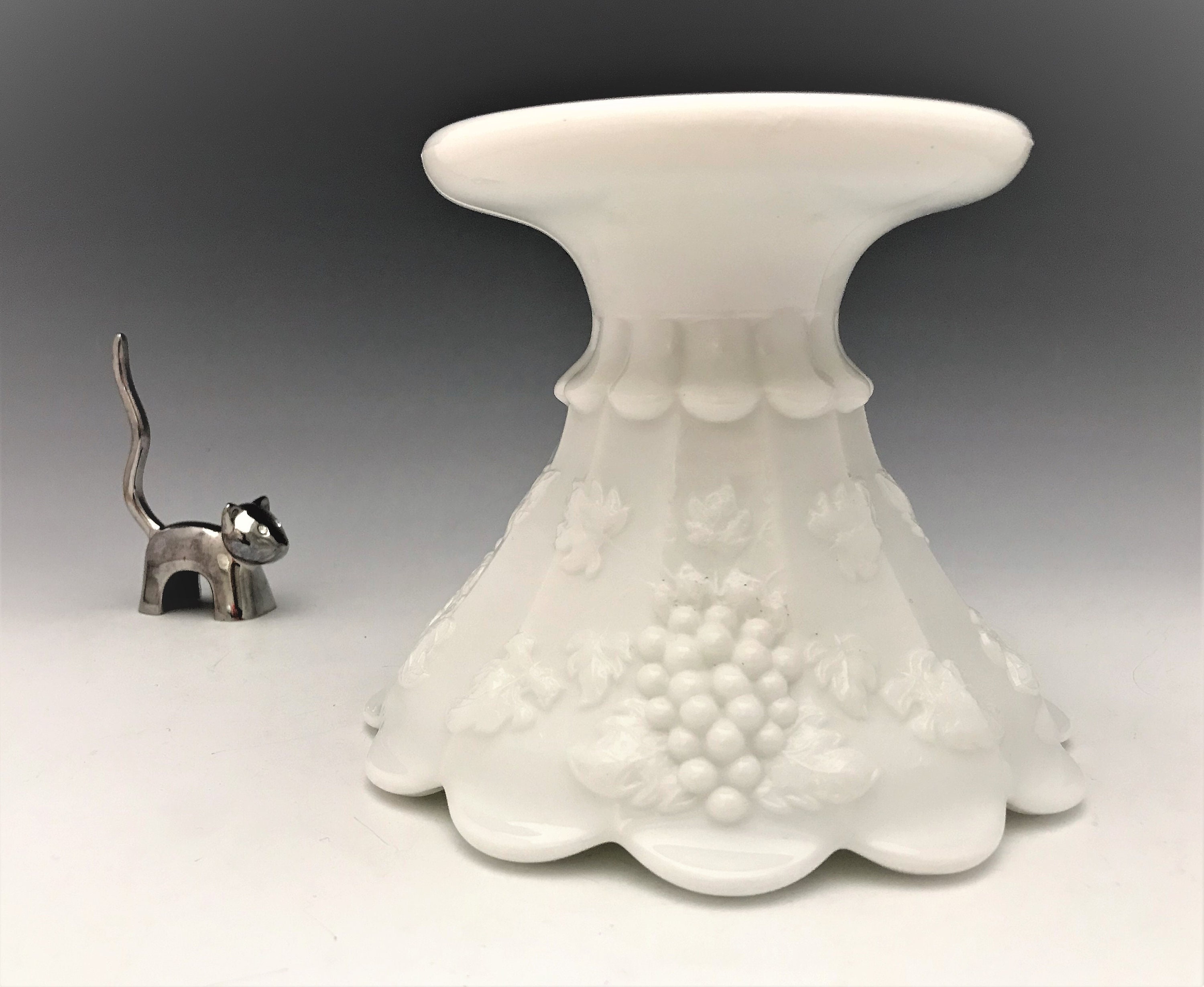 Westmoreland Paneled Grape Milk Glass Punch Bowl Base/Stand