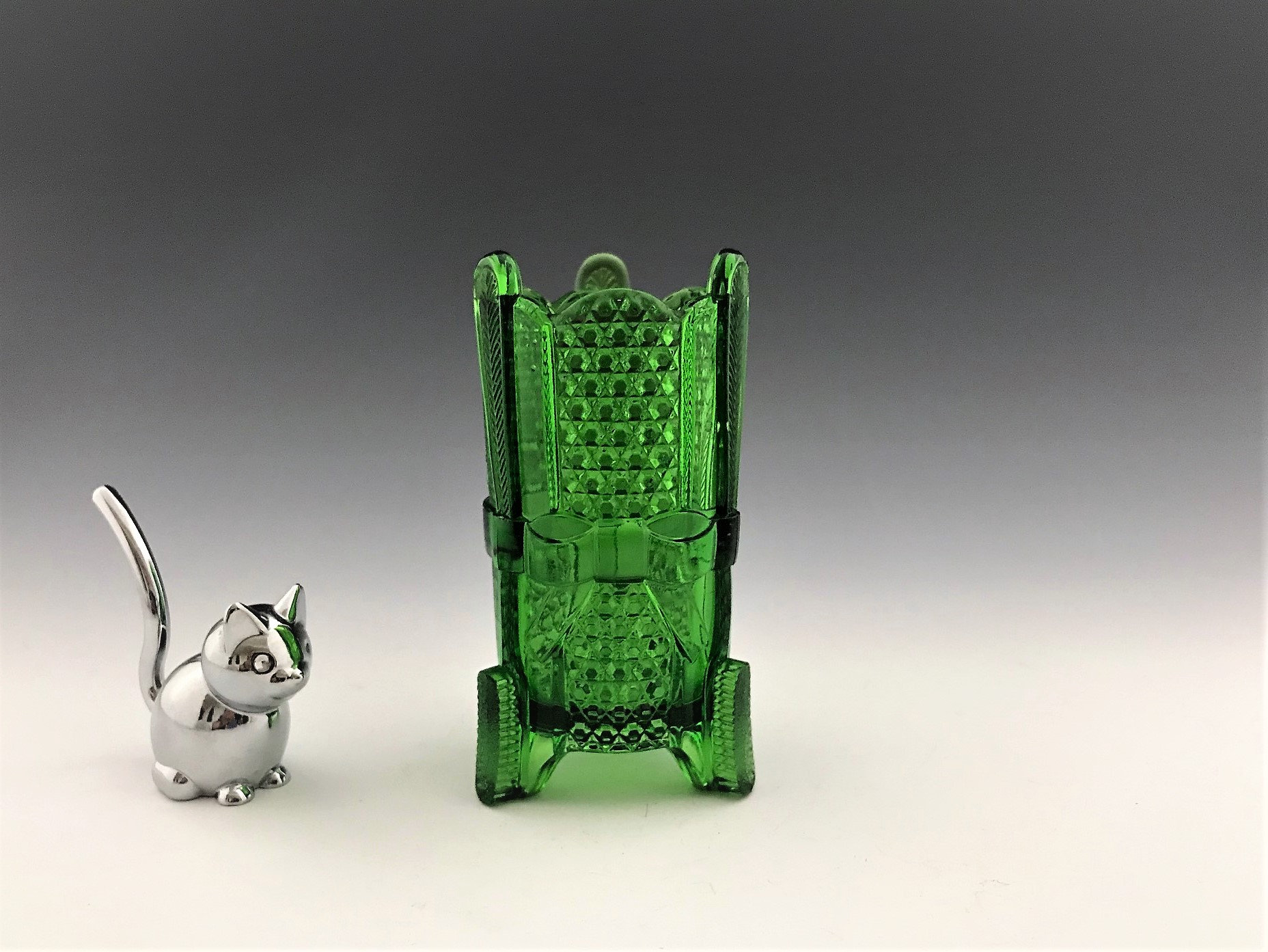 Vintage Toothbrush Holder U.S. Glass Novelty Toothbrush Holder