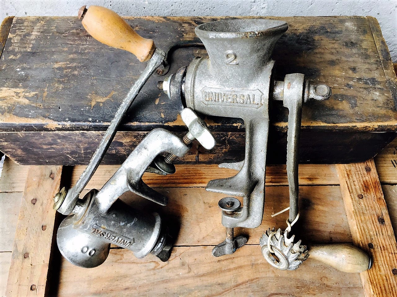 Vintage Chum Grinders Universal Number 00 and Number 2 Meat Sausage