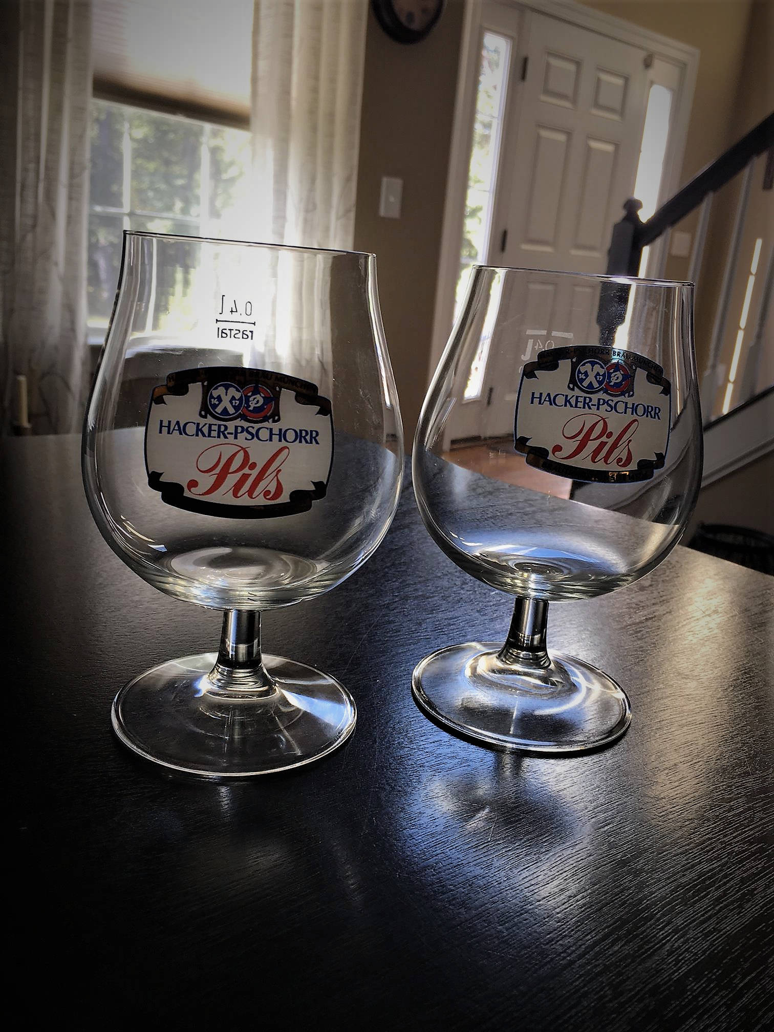 Vintage German Pilsner Beer Glasses Tulip Style Set of Two Hacker