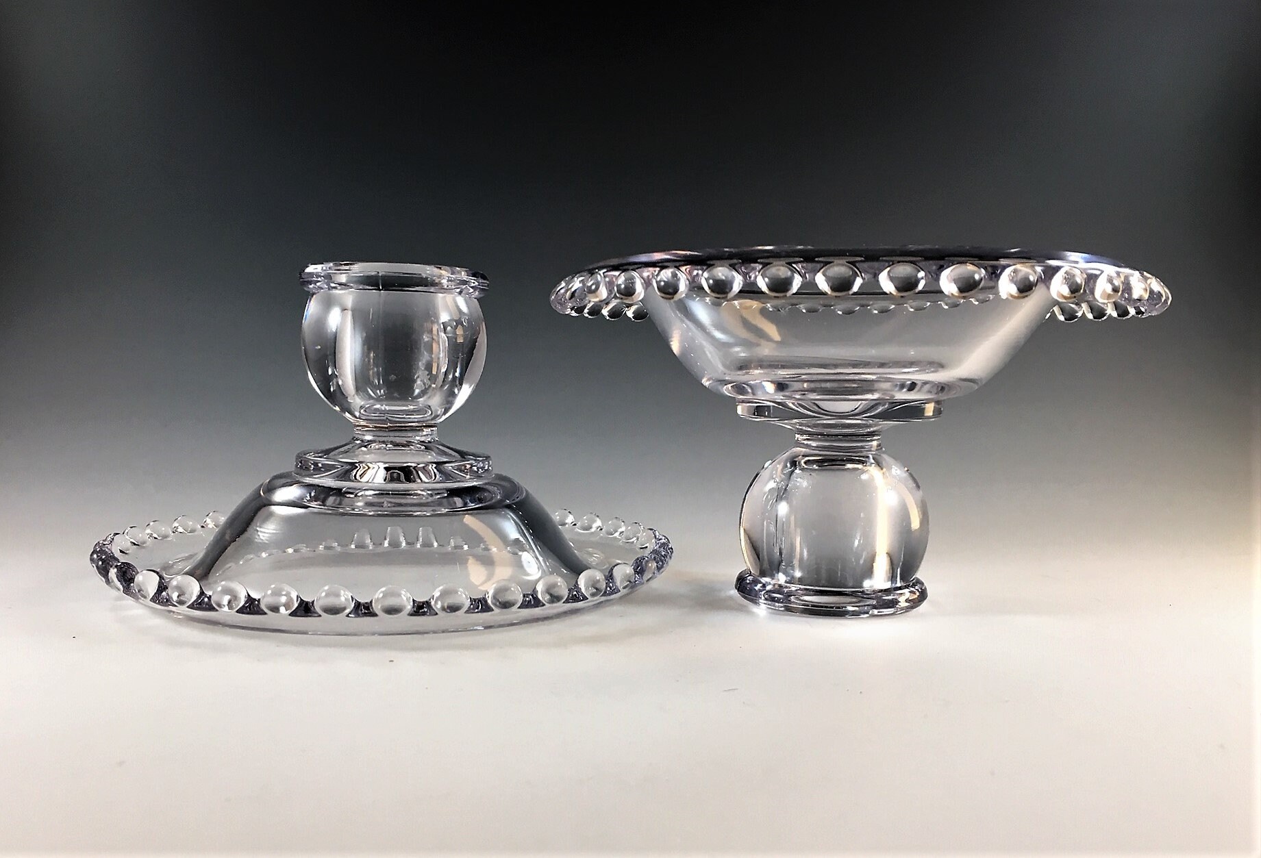 Set of Two Imperial Candlewick Single Light Candlesticks 400/79B