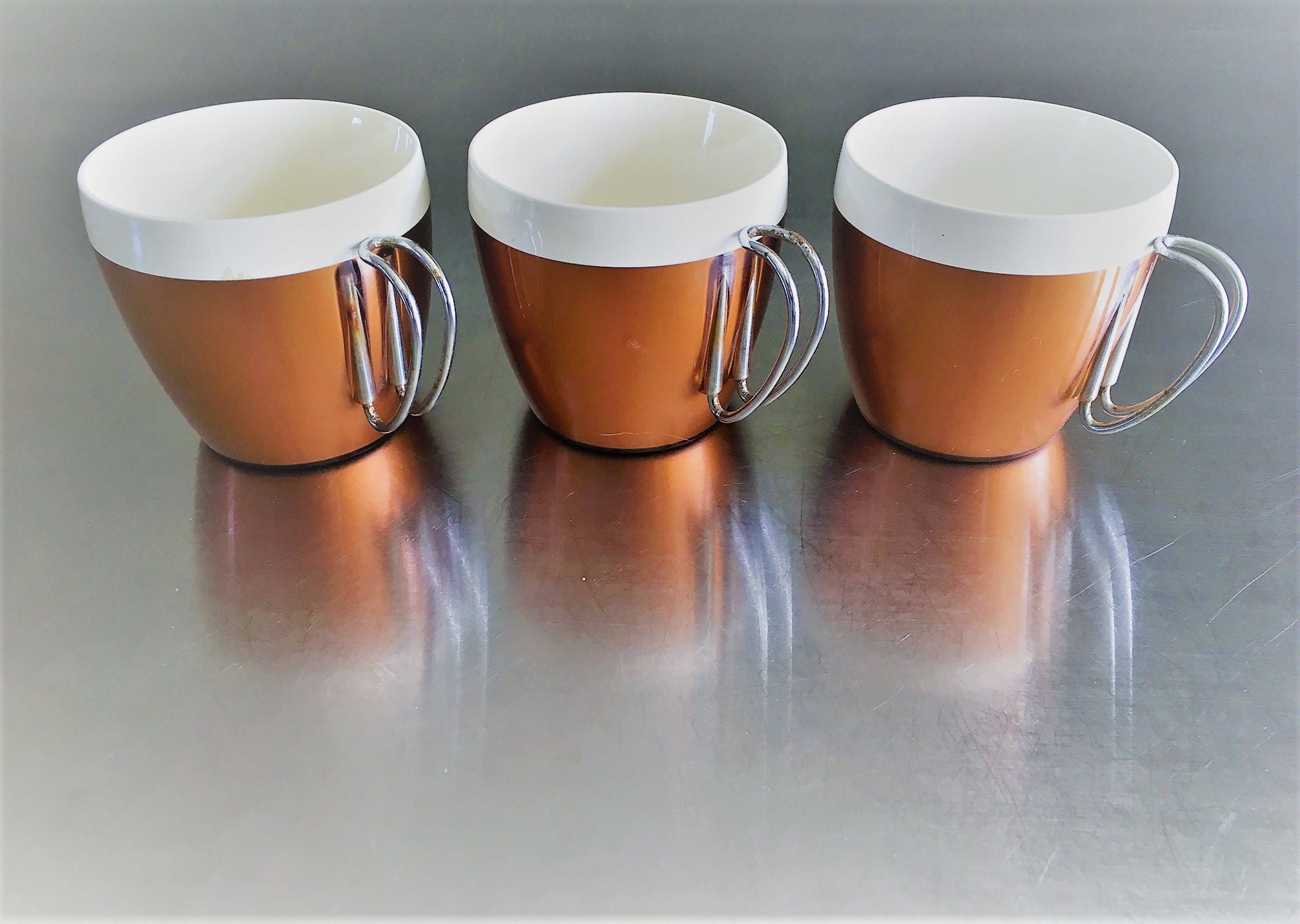 Mid Century Insulated Coffee Cups NFC Engineering Thermos Copper