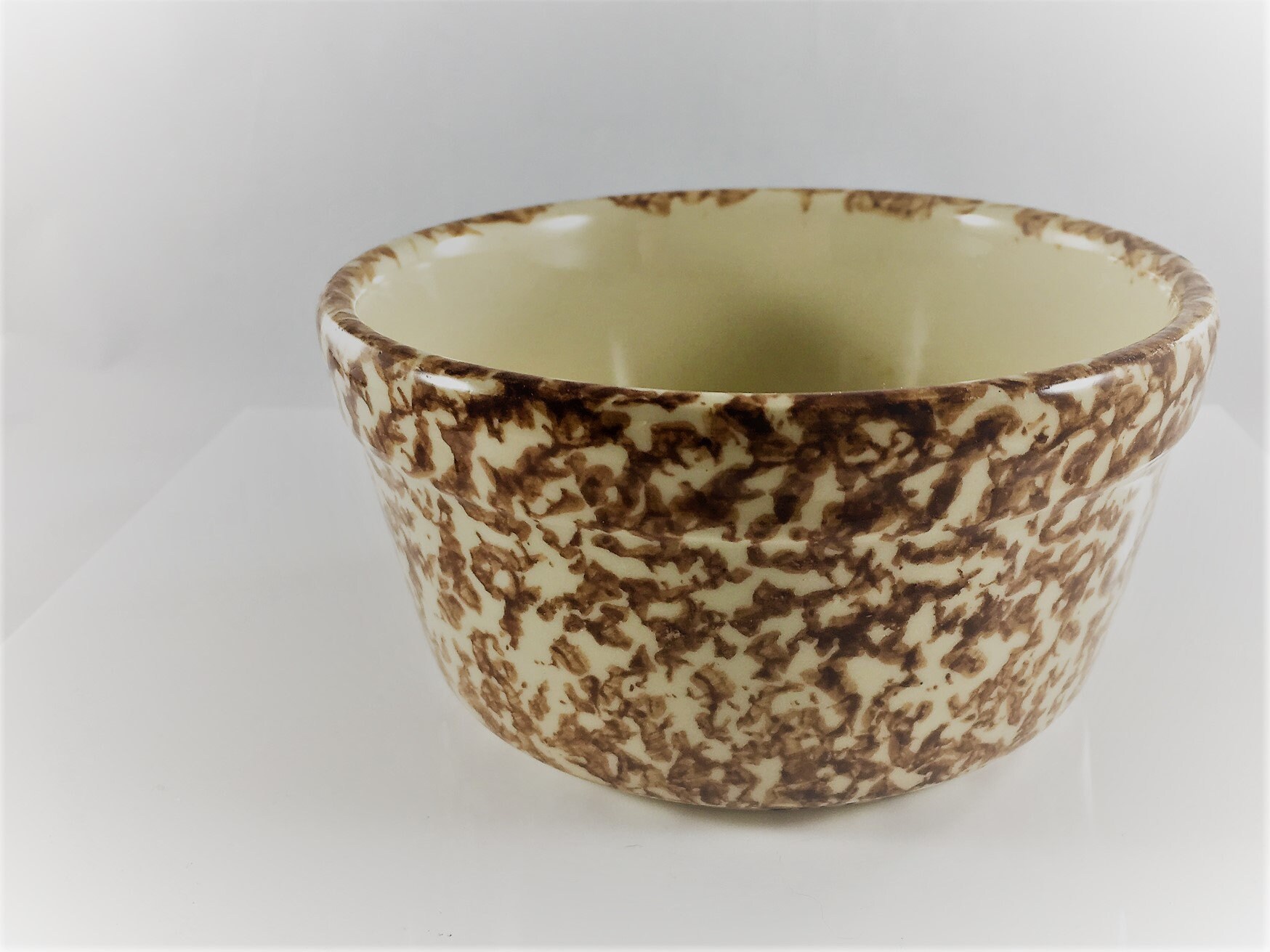 Two Ceramic Bowls Roseville Spongeware Made in USA