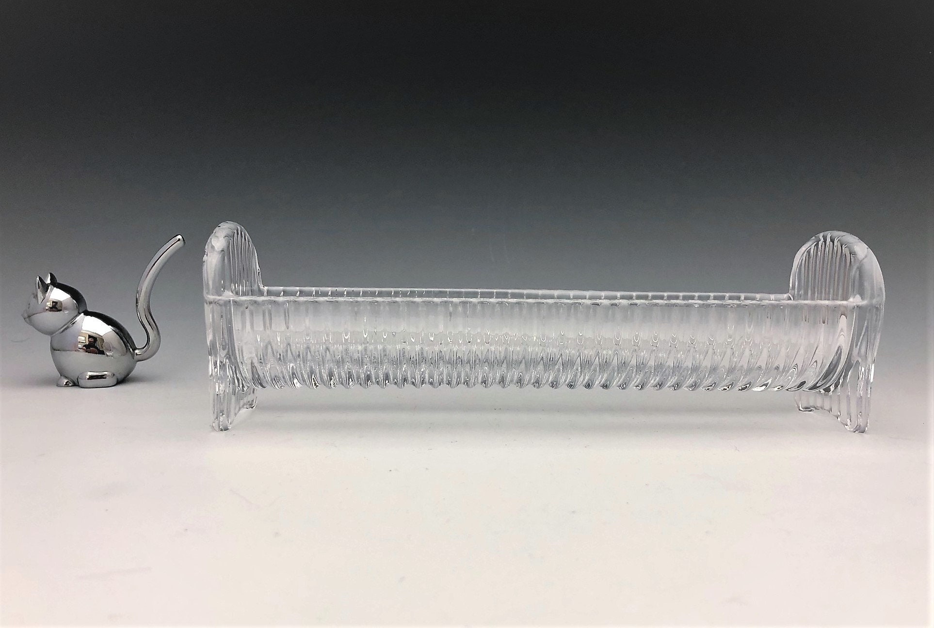 Glass Cracker Tray Utensil Holder Cookie Rack