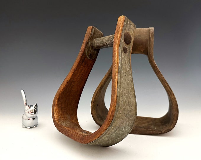Two Vintage Wooden Stirrups Etsy