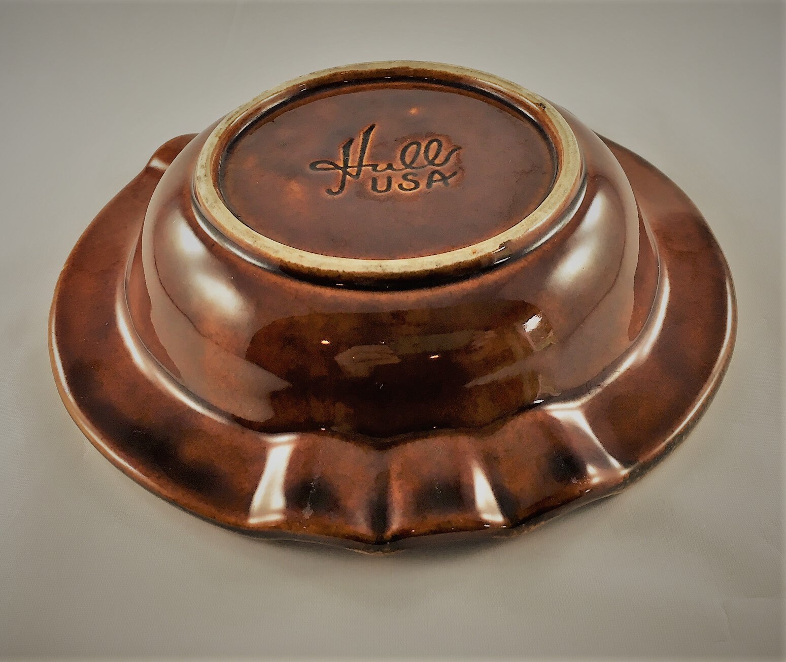 Vintage Brown Drip Glaze Ashtray Hull Pottery Ceramic Deer Ashtray