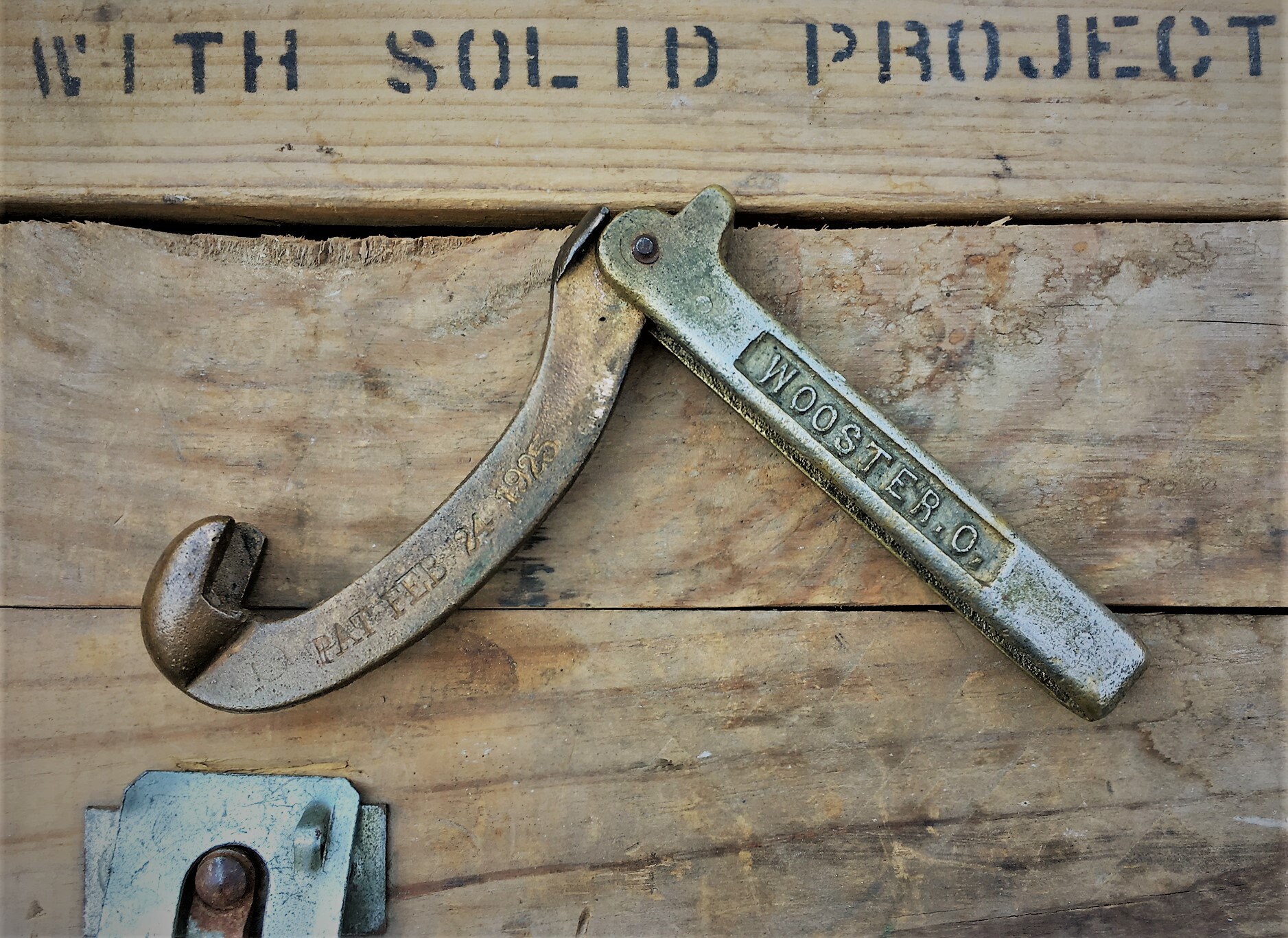Vintage Fire Hydrant Wrench Brass Firefighter's Tool Wooster Ohio Akron Brass Mfg Co