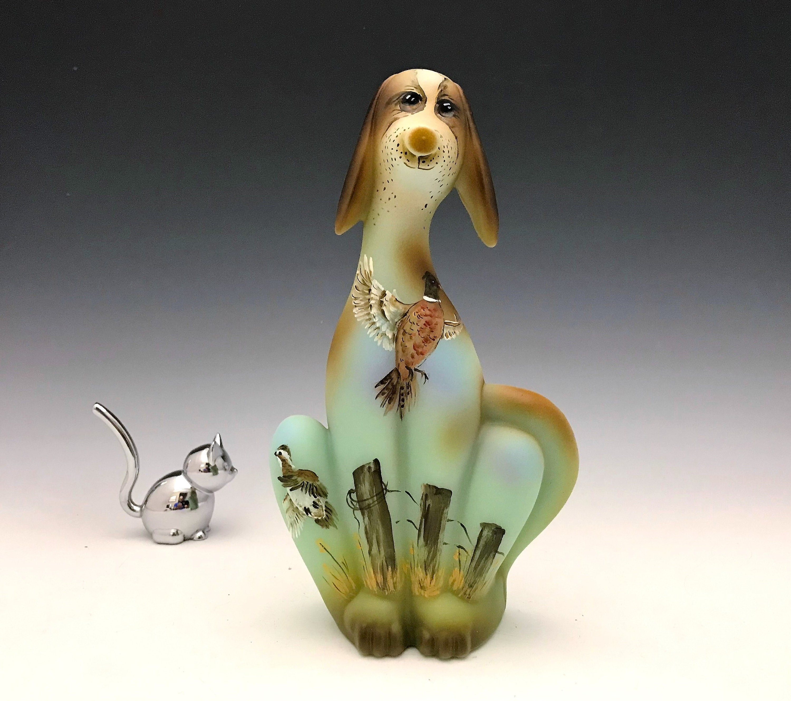 Limited Edition Hand-painted Dog Figurine - Fenton Gift Shop
