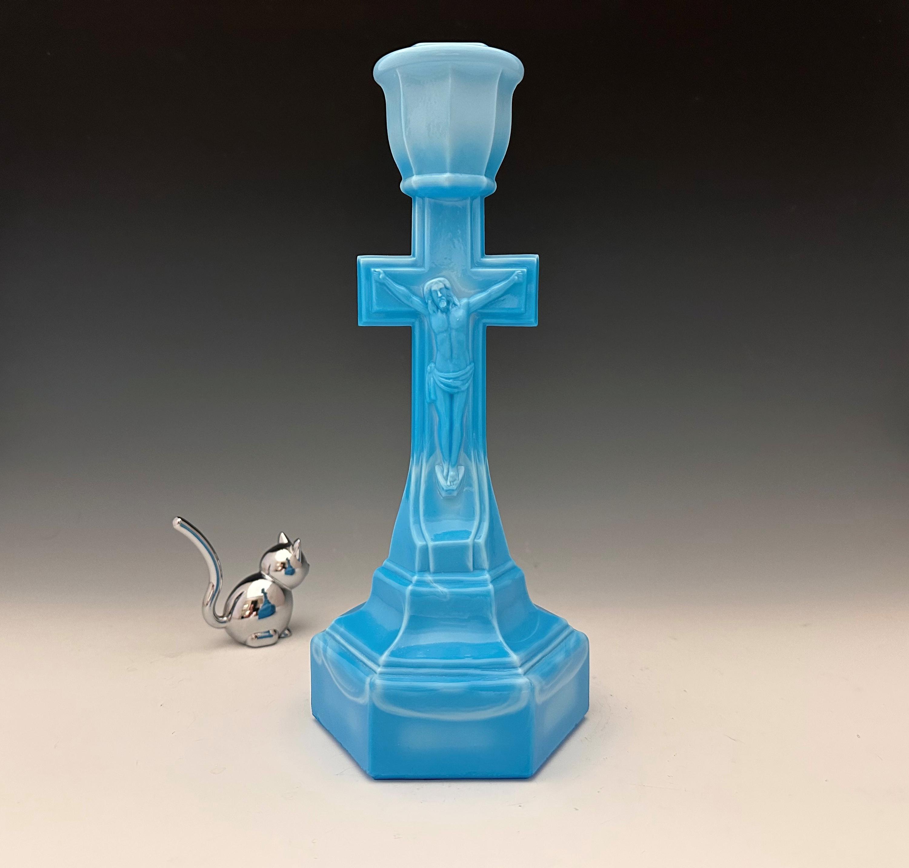 Cambridge No. 1 Crucifix Candlestick in Turquoise - Etsy
