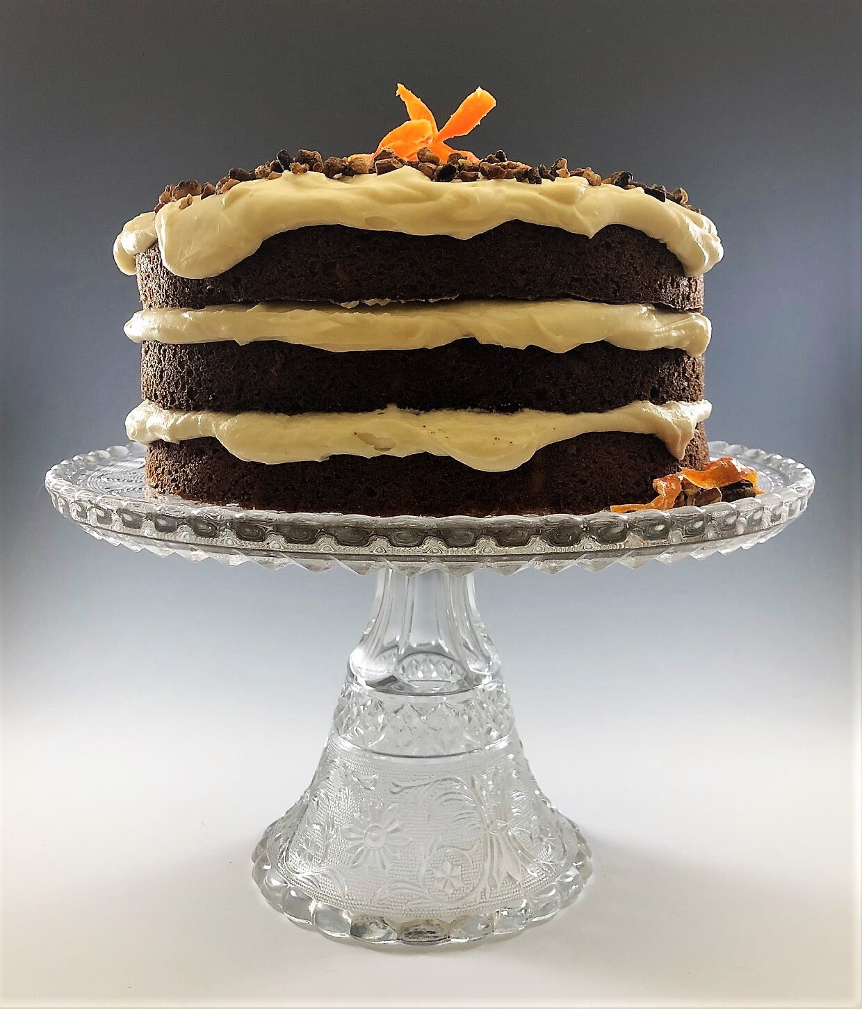 Duncan Miller Sandwich Glass Pedestal Cake Stand 11 Inch MidCentury