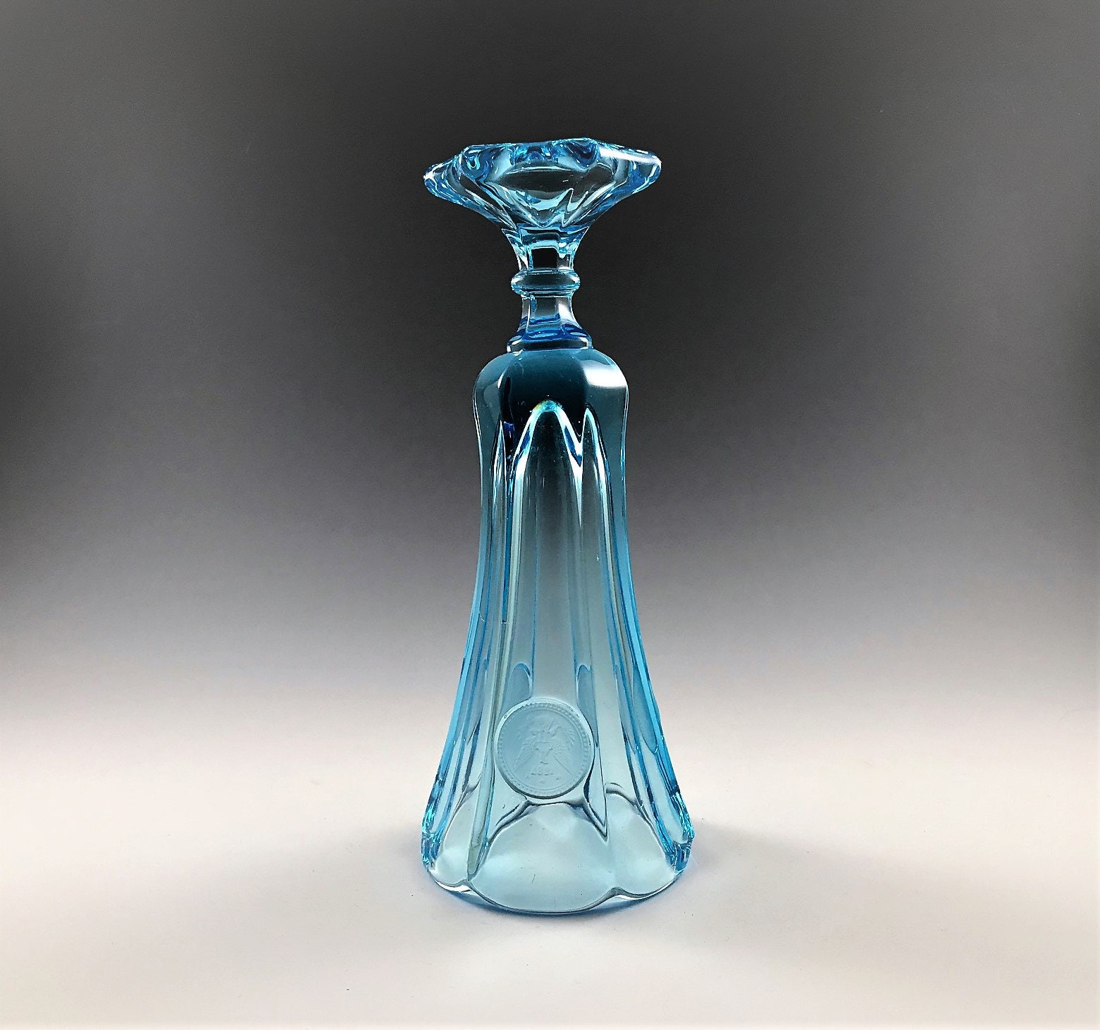 Fostoria Coin Glass Light Blue Bud Vase 8 Inch Flower Vase