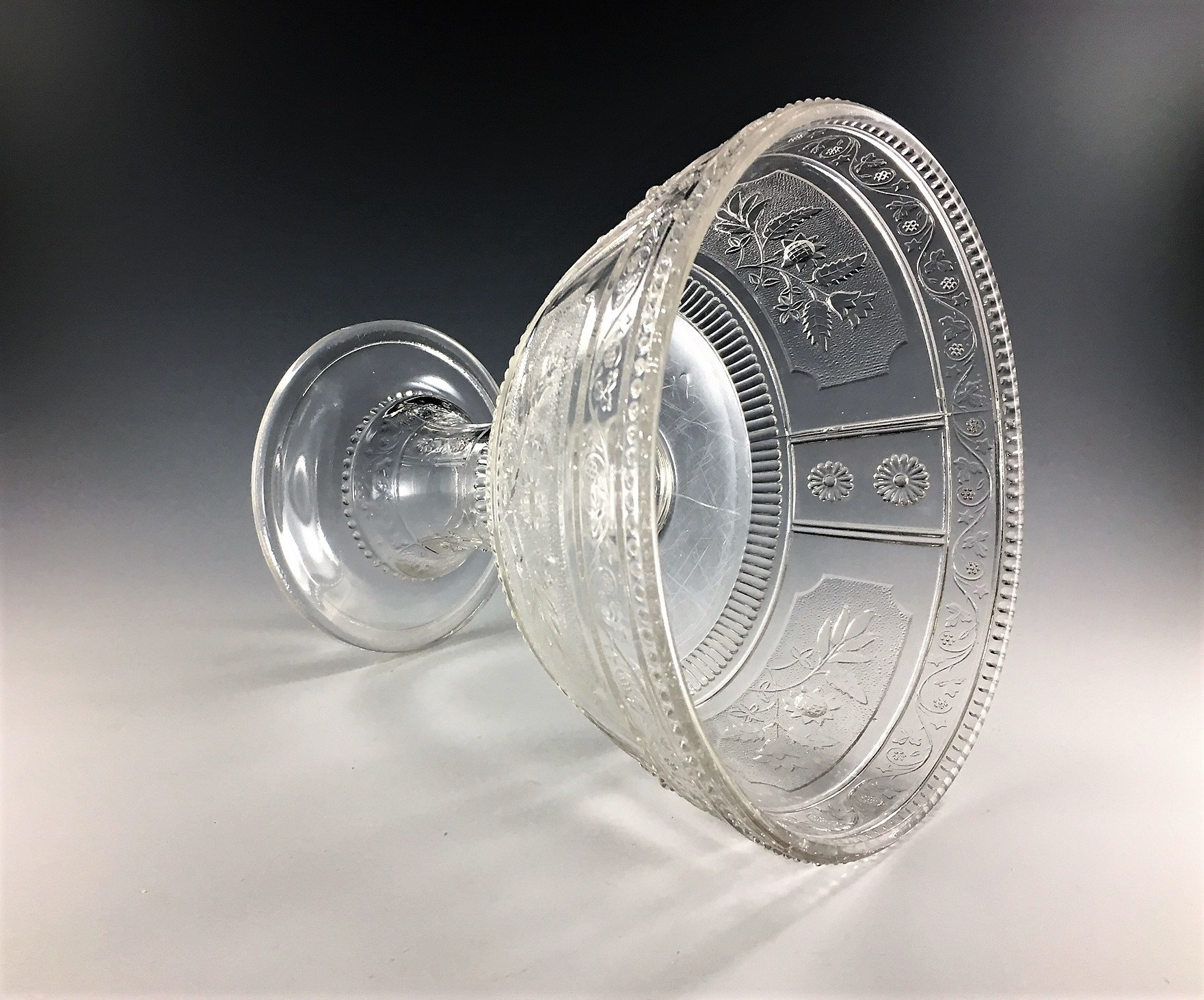 EAPG Compote Bryce Brothers Glass Wreath Pattern (OMN) AKA Willow